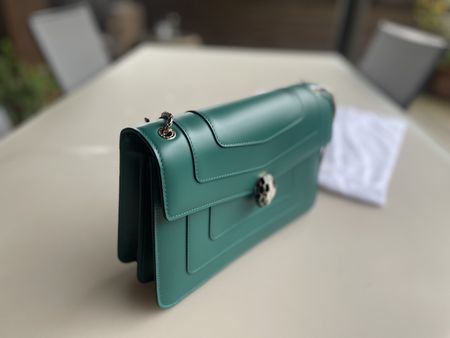 Bulgari Forever bag in emerald green, excellent condition!