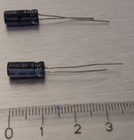 1x Kondensator 47uF / 10V / 5x11mm / Elektrolyt / Aluminium