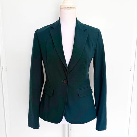 ZARA Veste Blazer Vert Bouteille - Taille 34