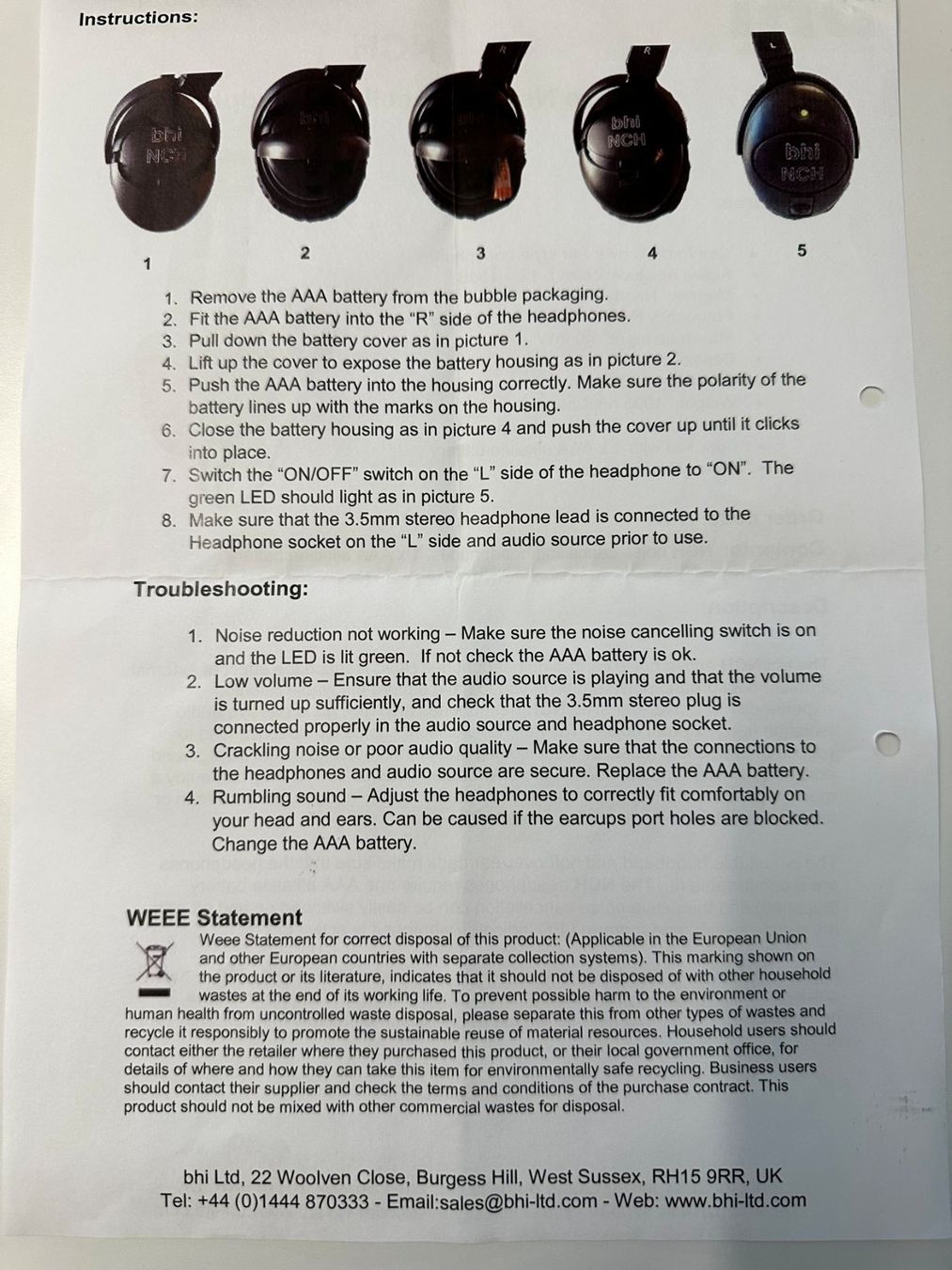Kopfhörer: bhi Active Noise Cancelling (ANC) Kopfhörer – Neu (gemäss Beschreibung) aus Hünenberg von Wsidler 3