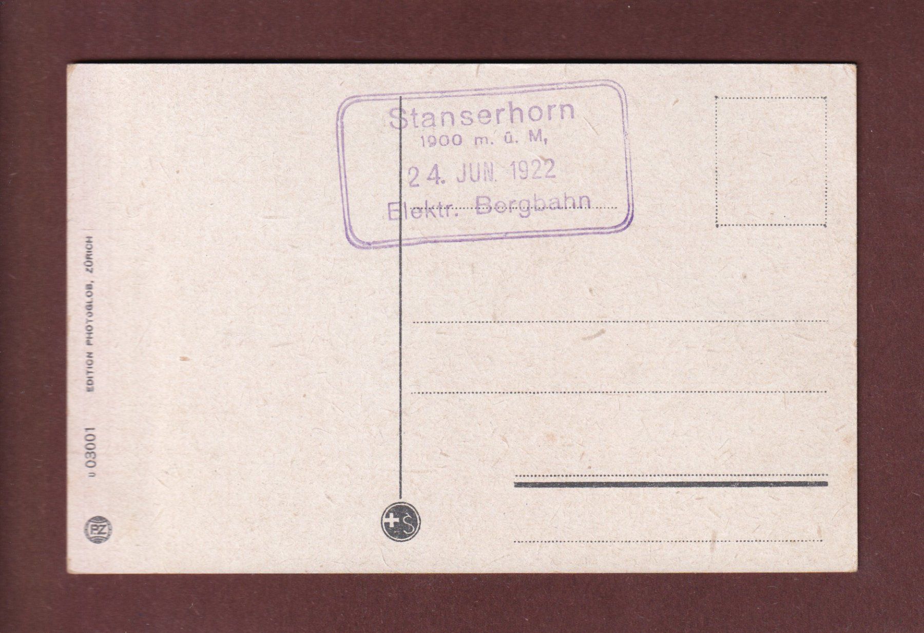 Cartoline postali: STANSERHORN - Hotel Terrasse – Usato da Pully venduto da nicecards-shop 1