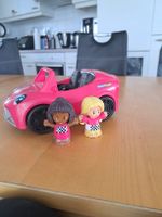 Voiture rose Little People avec 2 poupées pour filles.