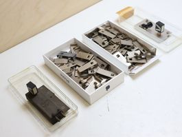 BUCO viele Schienenklammern + Weichenantrieb Spur 0