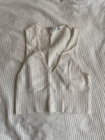 STRADIVARIUS Top, Creme Weiss, Gr. S