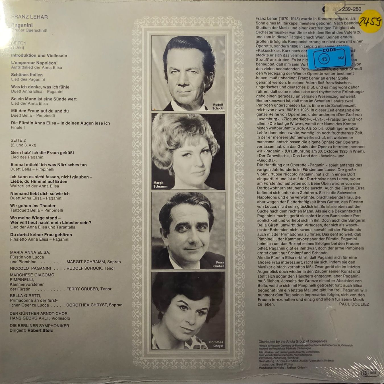 Vinyles: Franz Lehar - Paganini – Neuf avec emballage d'origine à Wahlen b. Laufen par Cg10 1