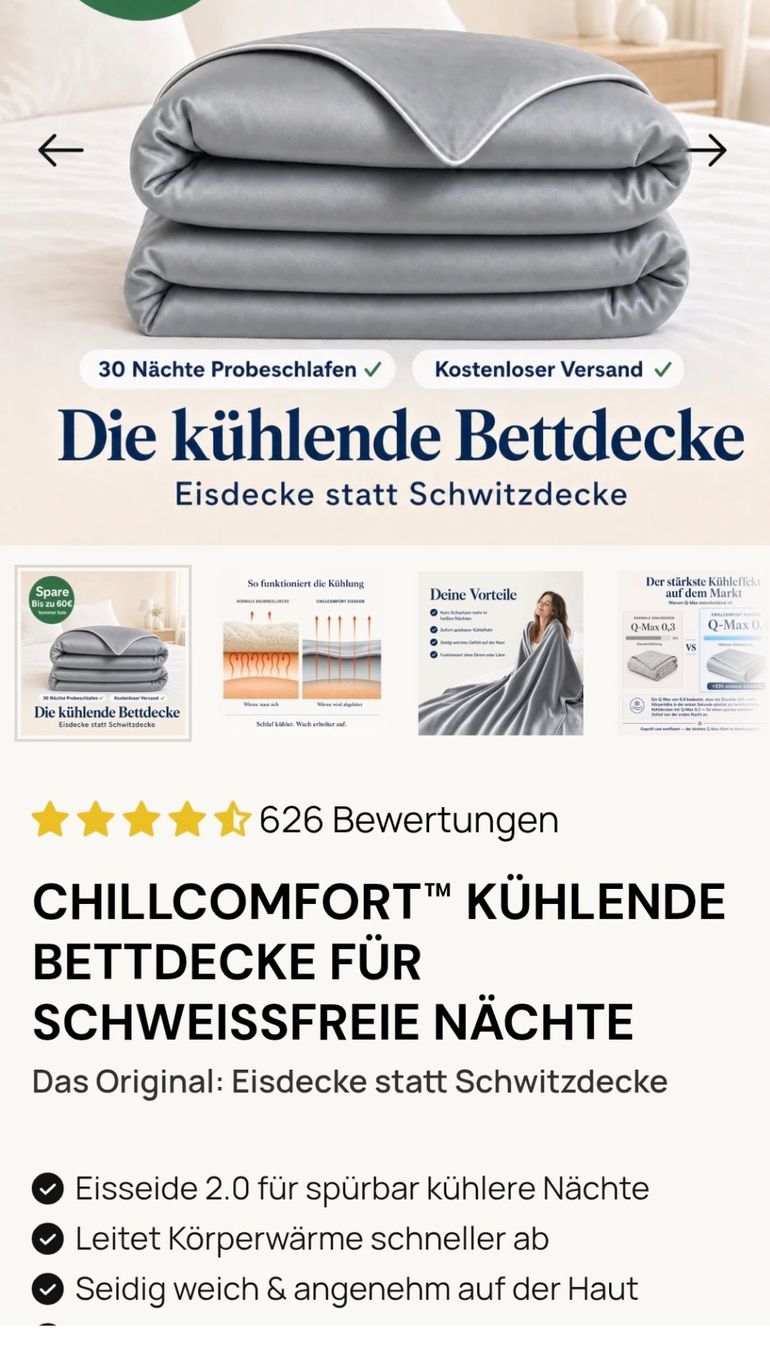 Coperte: Decke Neu,  kühlend, grau – Nuovo e nell'imballaggio originale da Volketswil venduto da Corvette06