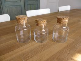 Glas Dosen mit Korkdeckel / 3 Stk. neuwertig