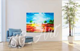 Acrylbild Natur bunt Bäume Landschaft Unikat
