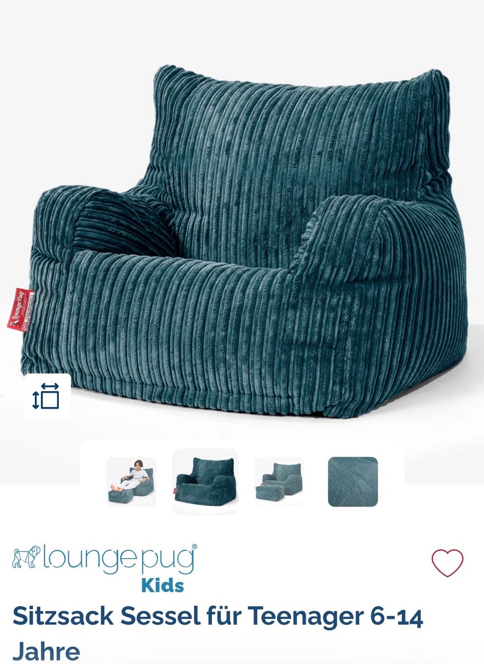 Lounge Pug Poltrone: Sitzsacksessel (Bezug) – Nuovo e nell'imballaggio originale da Sursee venduto da Liilii.e
