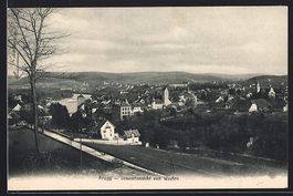 AK Brugg, Gesamtansicht von Westen, 1909