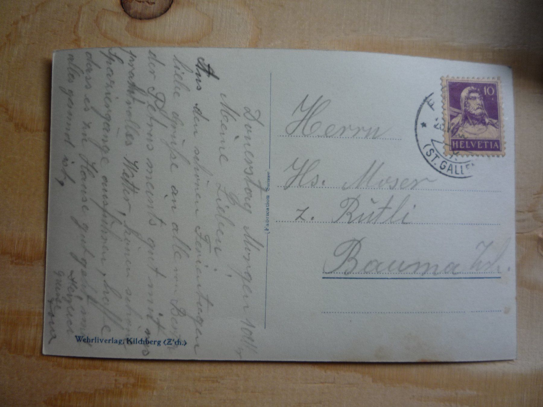 Cartoline postali: Ragaz und Alvier, 20.VI.33 – Usato da Rieden SG venduto da Gant24 1