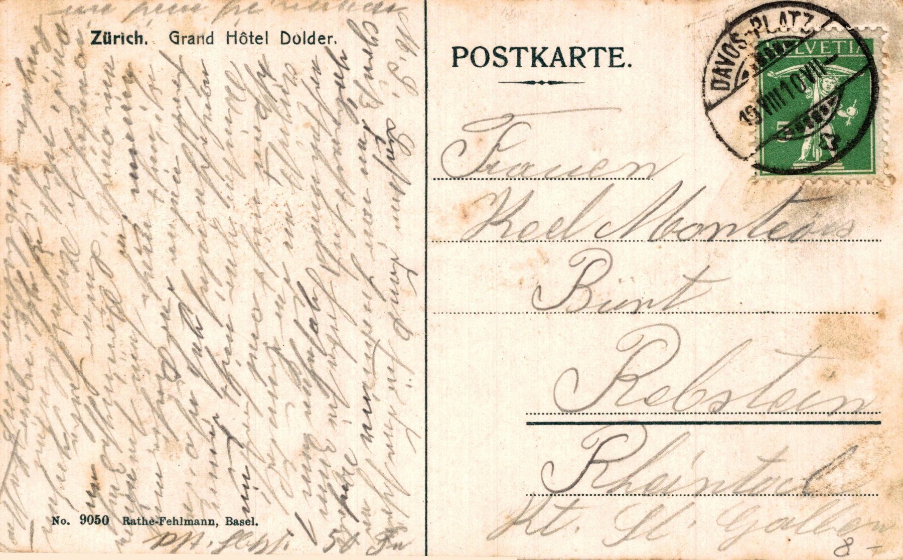Cartoline postali: Zürich. Grand Hôtel Dolder – Usato da Bronschhofen venduto da Astore 1