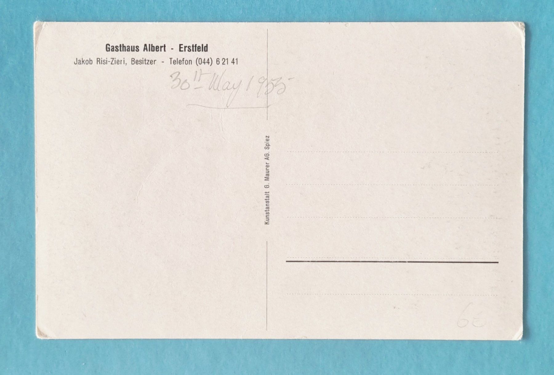 Ansichtskarten: Erstfeld - Gasthaus Albert - 1955 – Gebraucht aus Rothrist von RROENK 1