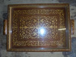 dekoratives Holz Serviertablett / Servierplatte
