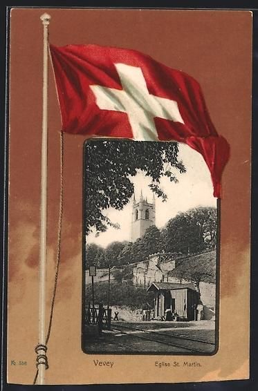 Cartes postales: AK Vevey, Eglise St. Martin – D'occasion à Berlin par bartko-reher