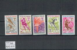 Briefmarken Frankreich Winterspiele Grenoble 1968 5er Set