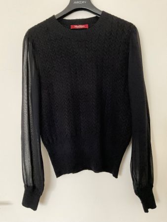 Max Mara Wolle Kaschmir Seide Pullover Gr S Schwarz