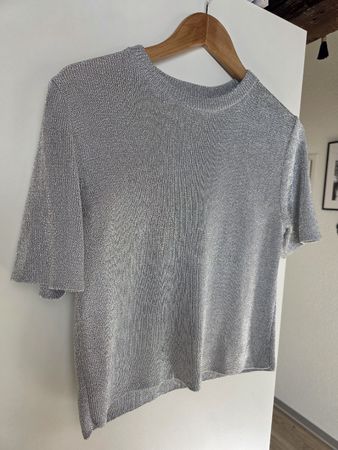 H&M Metallic Stricktop – Silber