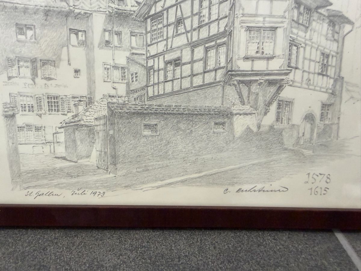 Gemälde: Original Bleistiftzeichnung Carl Rechsteiner, 1973 – Gebraucht aus Horn von HanSolo. 1