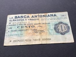 NOTGELD Italia,100 Lire Banca Antoniana Padova e Trieste