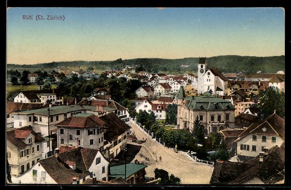 Cartes postales: AK Rüti, Teilansicht mit Kirche – D'occasion à Berlin par bartko-reher