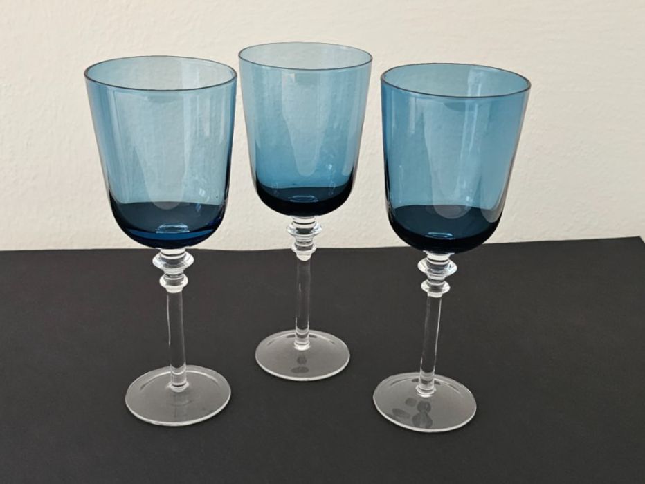 Bicchieri: 3er Set elegante blaue Weingläser Vintage – Usato da Pfäffikon ZH venduto da eric0113 1
