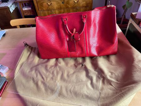 LOUIS VUITTON KEEPALL 55 ROT EPI mit Einlegeboden