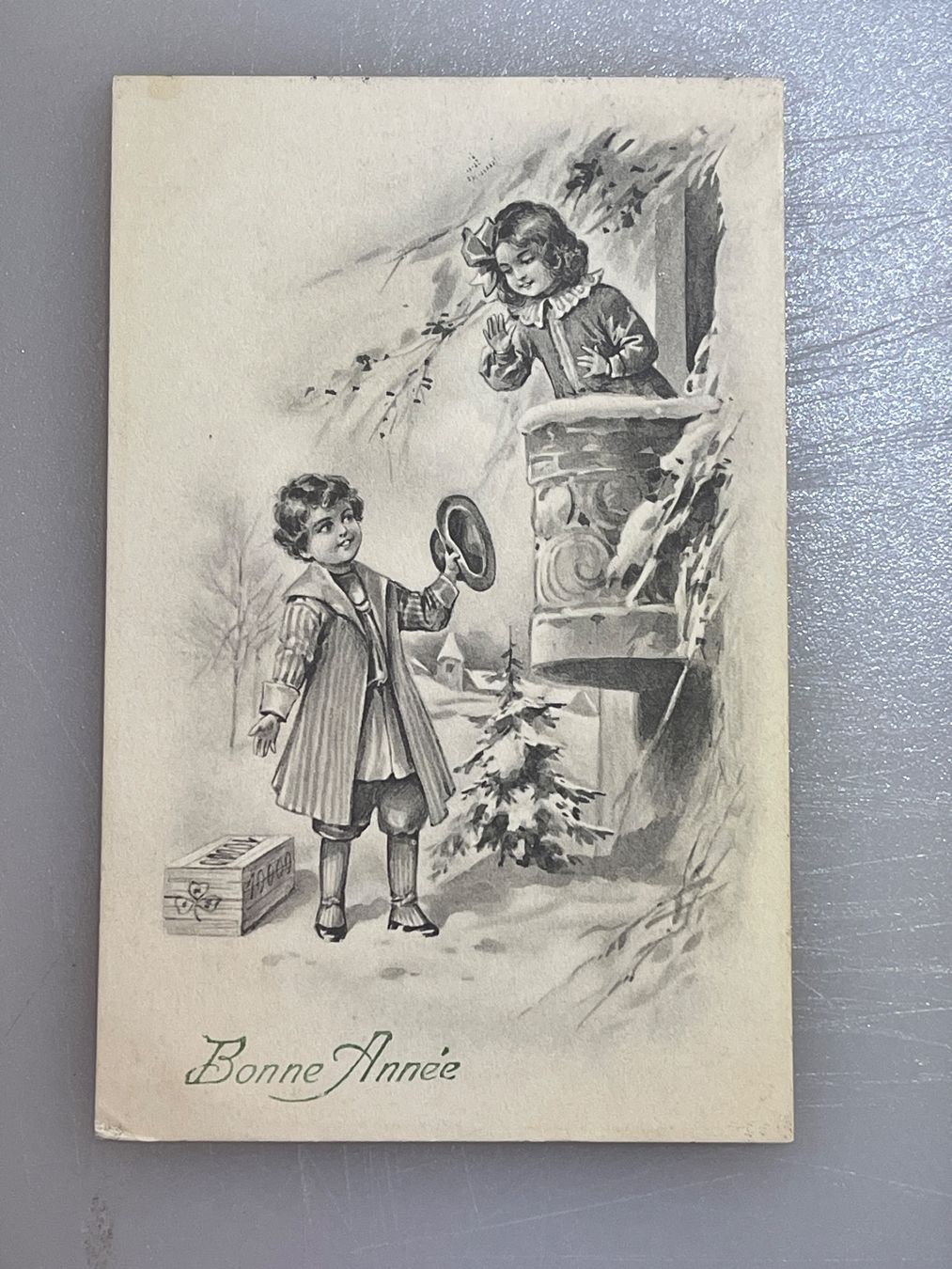 Cartoline postali: Alte, seltene Ansichtskarte "Bonne Année", ca. 1916. – Usato da Strengelbach venduto da Aschatan5