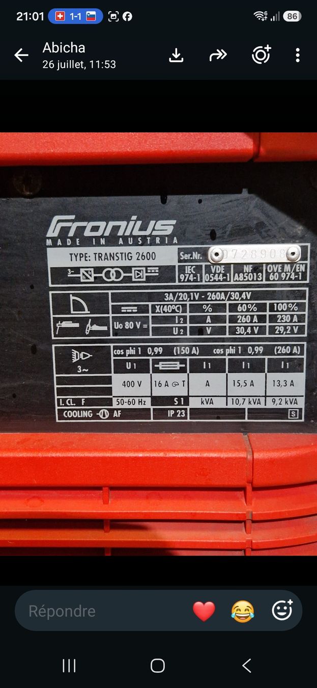 Saldatori: poste à souder TIG  Fronius  – Usato da Ecublens VD venduto da Moun 2