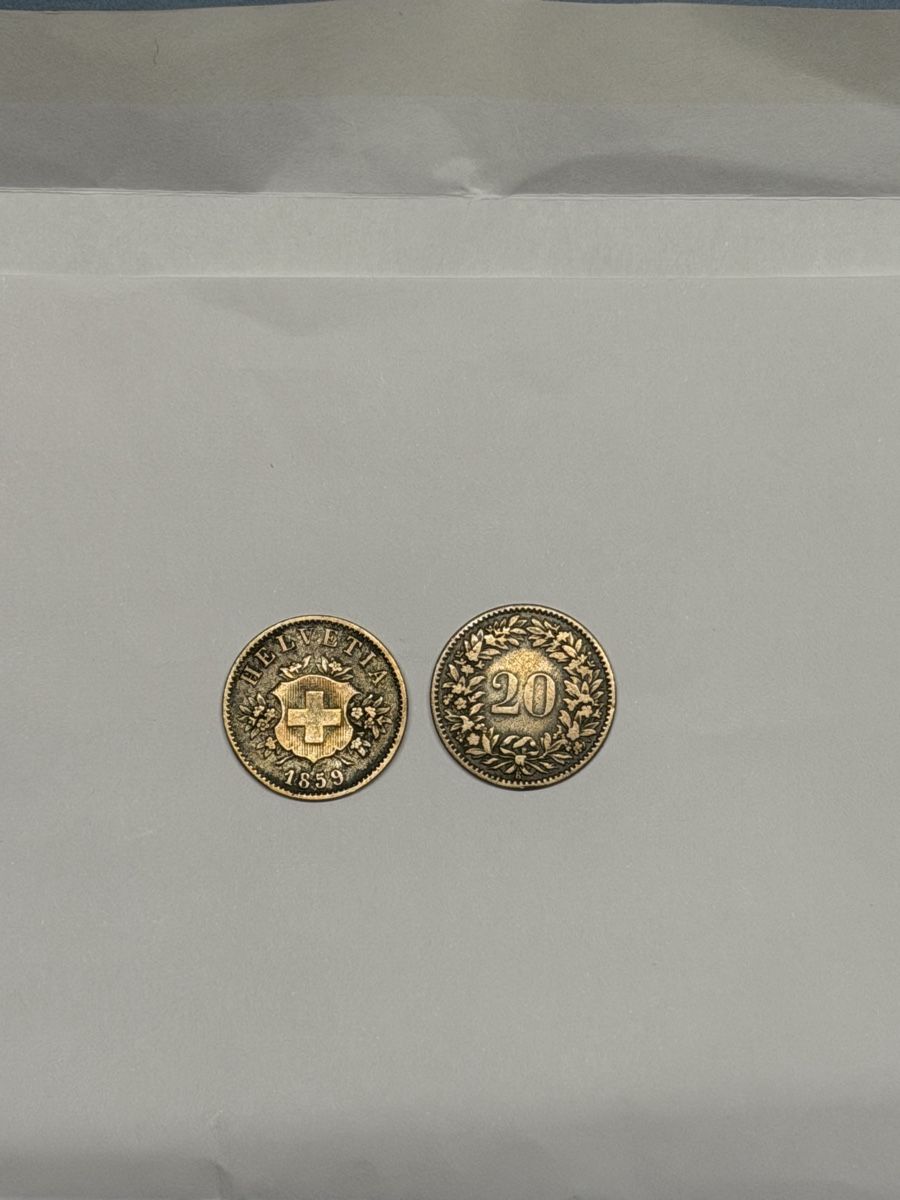 Tutti le monete: 1859 Schweizer SilberMünzen, 20 Rappen – Usato da Seuzach venduto da kaufes8 2