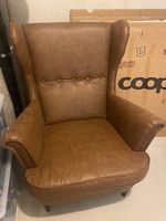 Ohrensessel Braun Leder