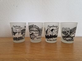 Schnapsglas Sydney Harbour Motiv satiniertes Glas