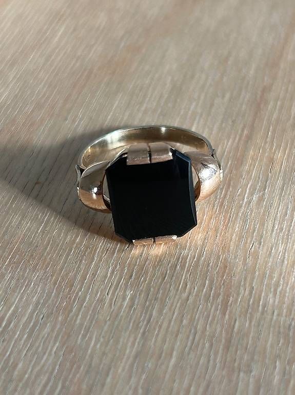 Onyx Ringe: 14 Karat Gelbgoldring mit Onyx – Gebraucht aus Luzern von lou4444