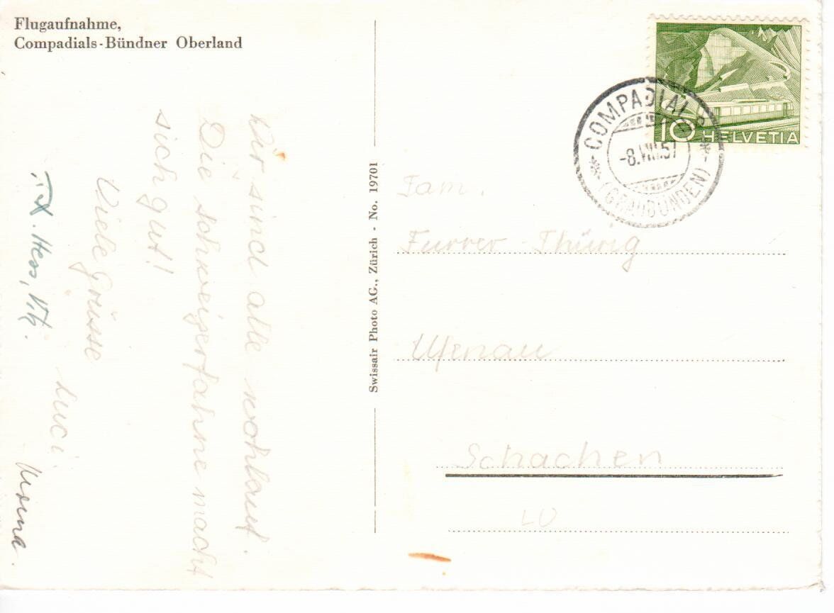 Ansichtskarten: Flugaufnahme Compadials 1957 – Gebraucht aus Wolhusen von Curver9 1