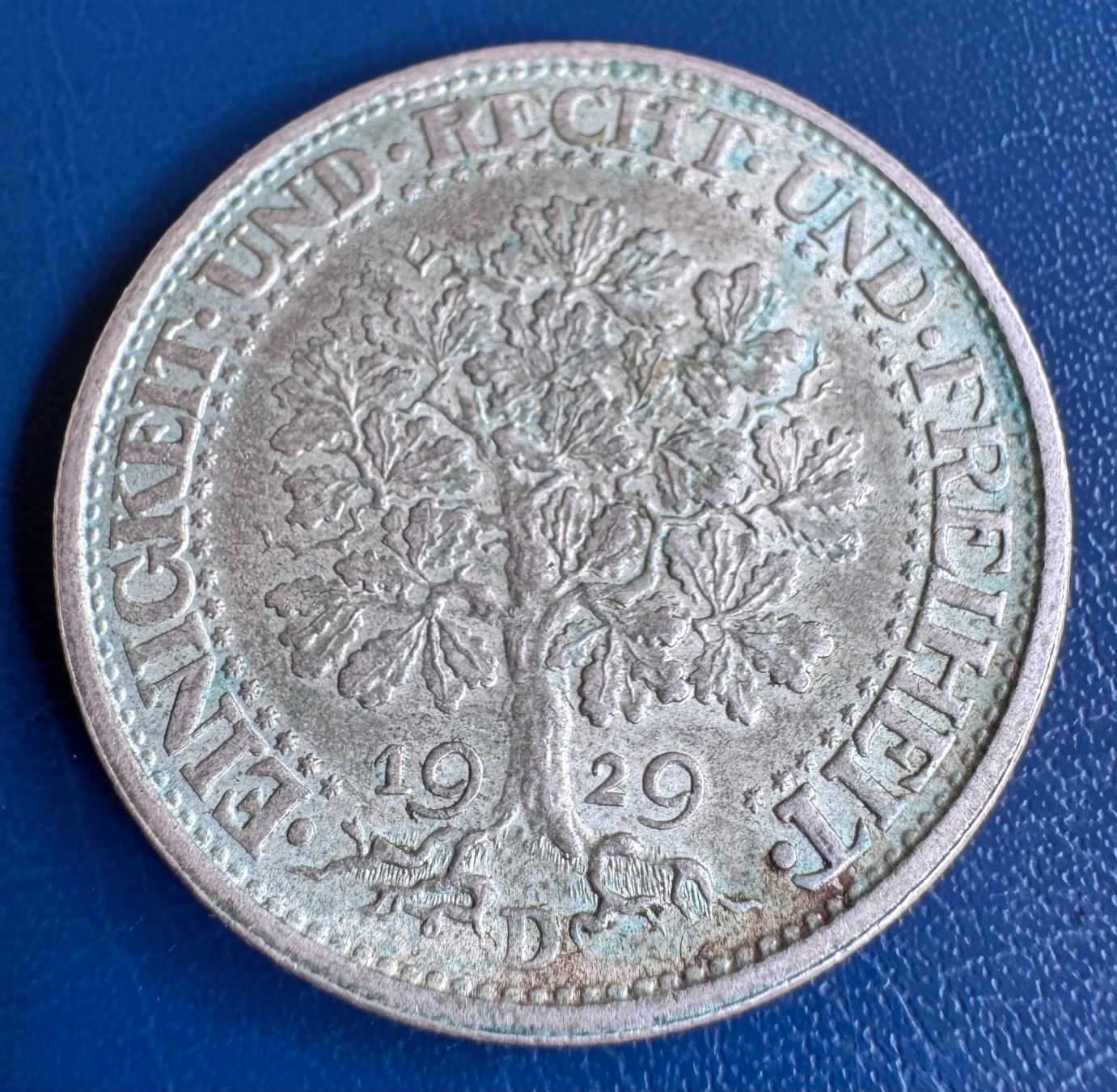 Tutti le monete: Weimarer Republik 5 RM 1929 D Eichbaum Silber – Usato da Ebikon venduto da Dmasterx 1