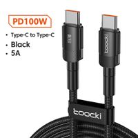Ladekabel USB-C USB-C Kabel 100W 2m Schnellladung  Schwarz