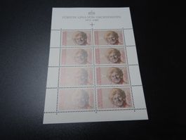 1 schöner Kleinbogen FL Tod von Fürstin Gina 1989**