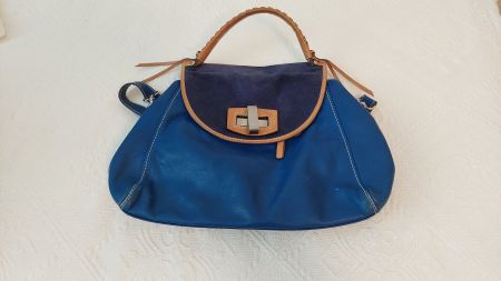 Abro Handtasche blau Leder/Wildleder guter Zustand