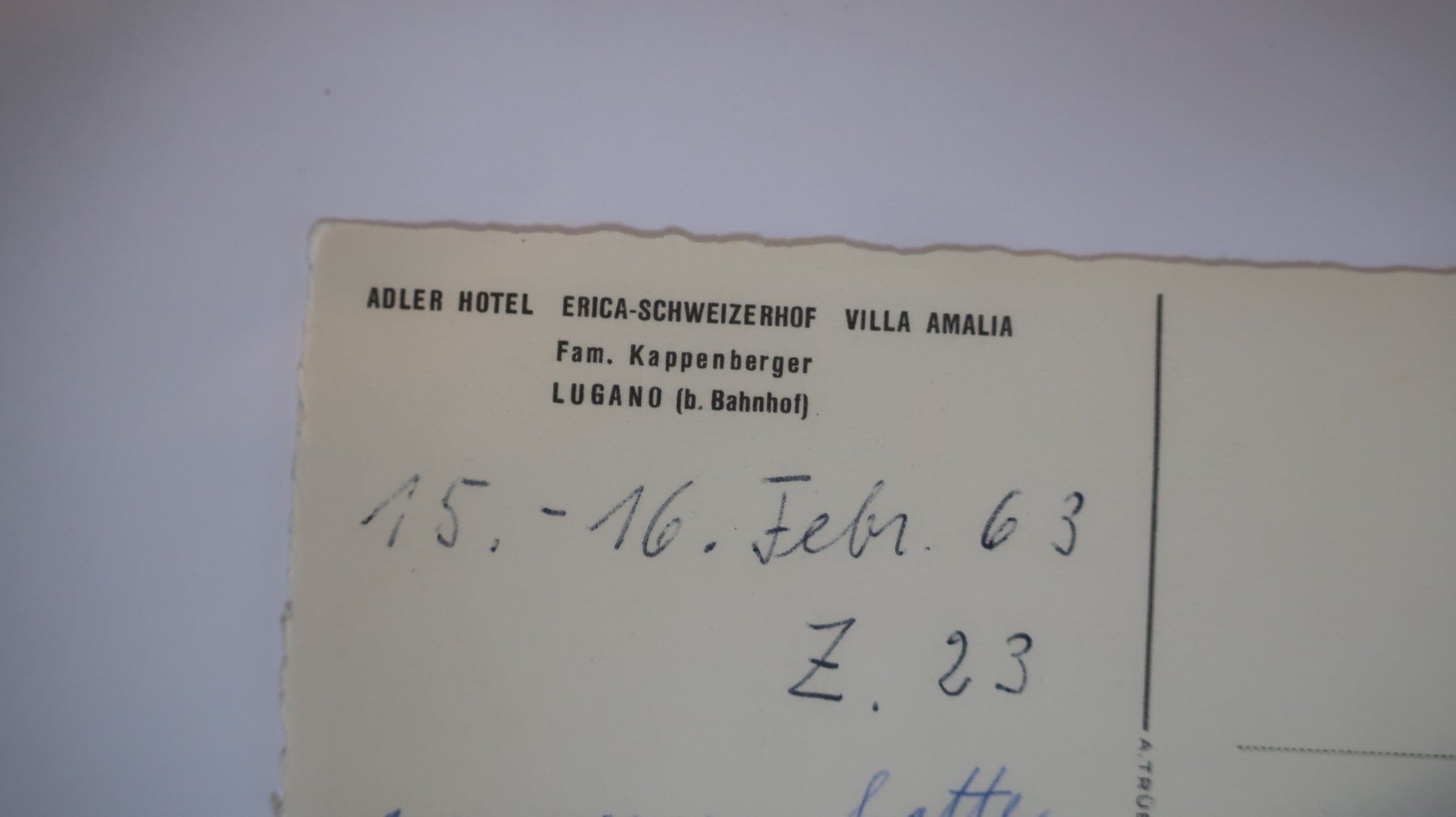 Cartoline postali: Adler Hotel Lugano – Usato da Cormoret venduto da Pascalll2001 3