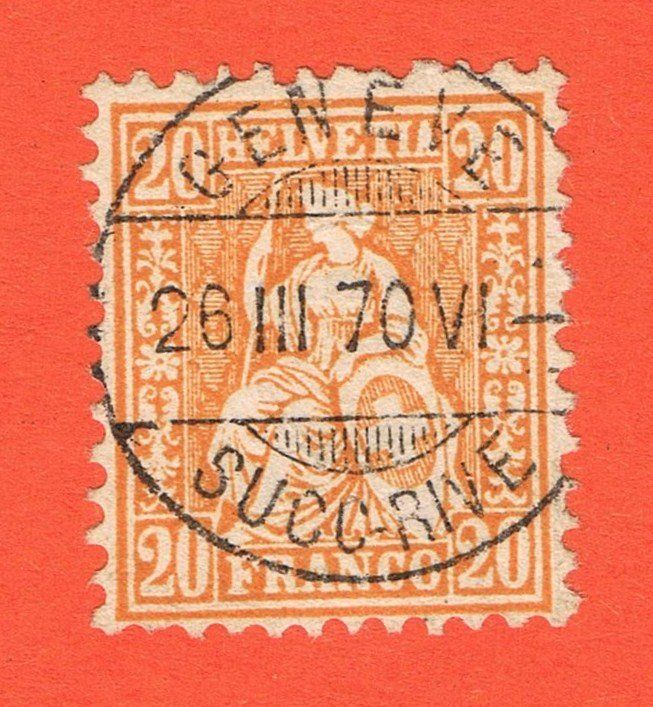 Alle Briefmarken: sitzende Helvetia Geneve – Gebraucht aus Biberstein von Jura39