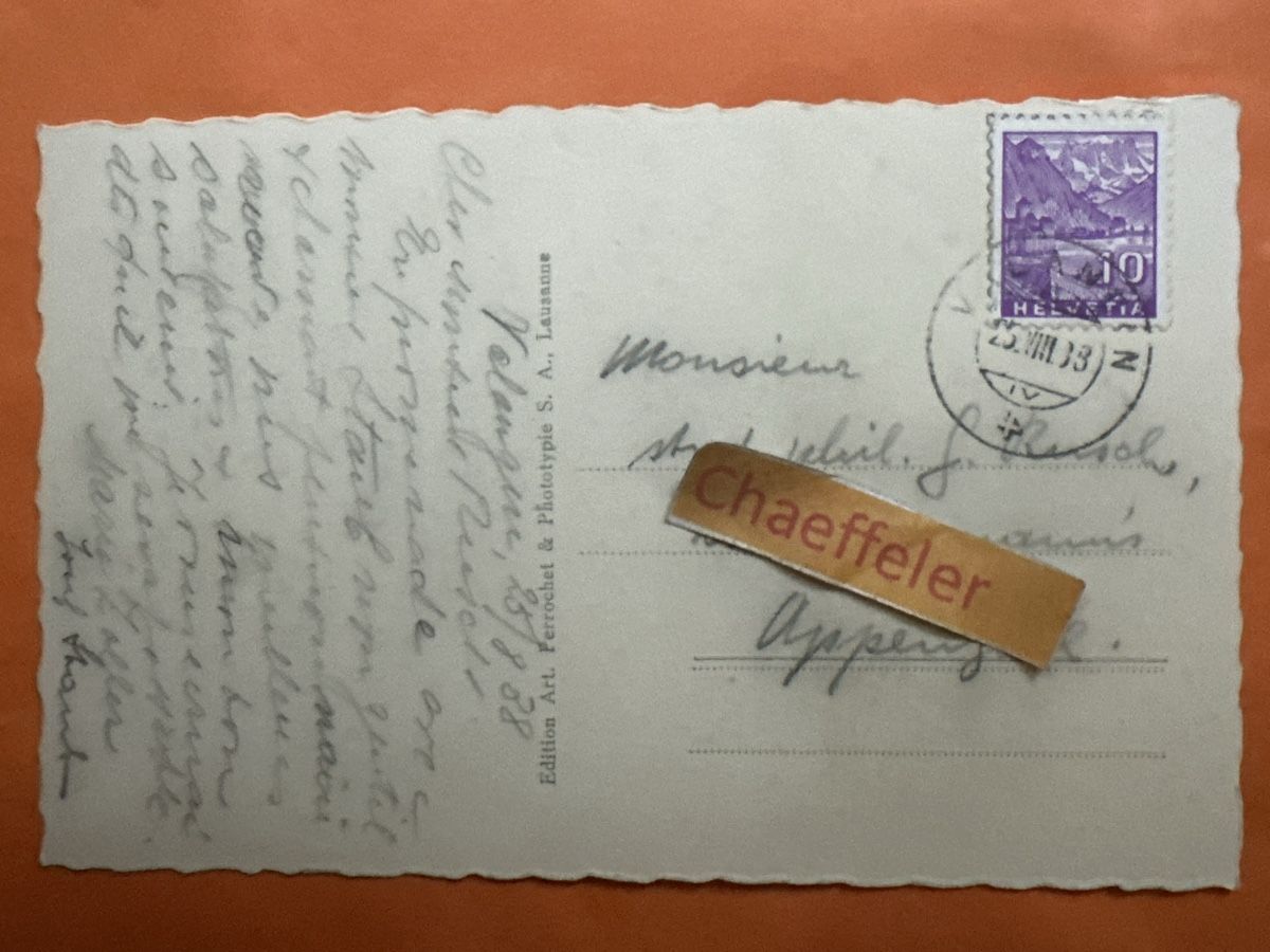 Cartoline postali: 1938   2762 Valangin le Châdeau – Usato da Zürich venduto da Chaeffeler 1