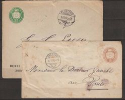 F003 - 2 entiers postaux 25 et 5 ct.