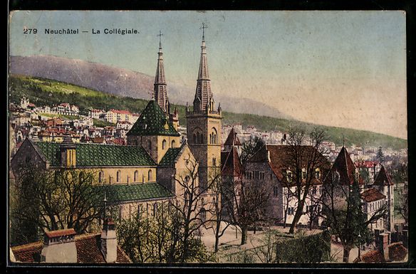 Cartes postales: AK Neuchatel, La Collegiale – D'occasion à Berlin par bartko-reher