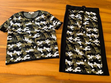 Michael Kors Bleistiftrock und Oberteil Camouflage Gr. S