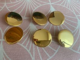 6 Messing Knöpfe / Vintage/ neu 80er J.