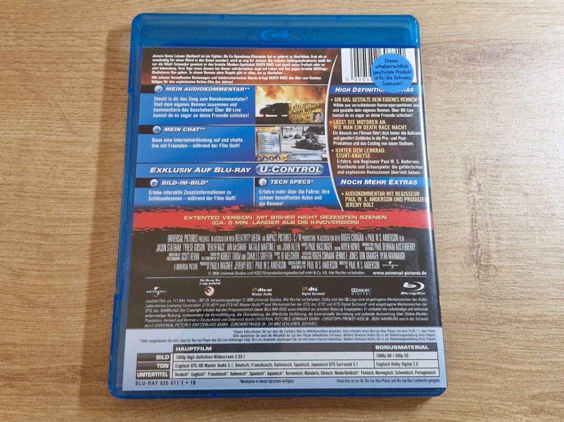 Tutti i DVDs: Death Race (2008) Bluray – Usato da Pfungen venduto da Whitie 1