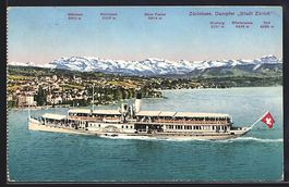 Zürichsee, Seitenraddampfer Stadt Züri