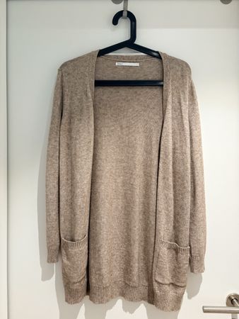 Leicht gestrickte Cardigan, beige, Grösse M