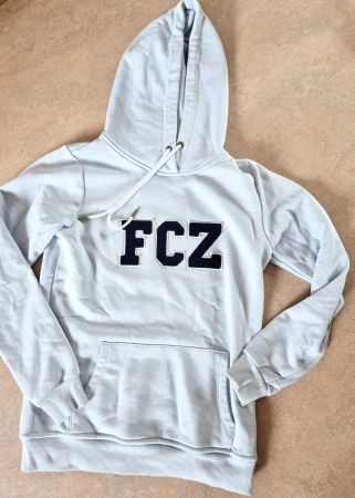 PULLOVER HOODIE KAPUZE FCZ S 36 HELLBLAU UNISEX TOP ZUM SPIE