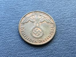 2 Reichspfennig Drittes Reich 1938 D. ungereinigt
